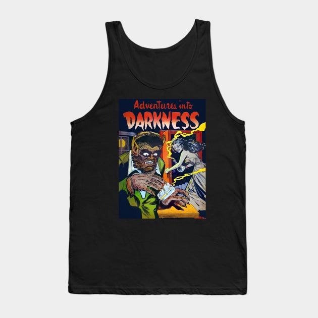 Adventure Into Darkness Vintage Comic Book Cover Art Tank Top by TooplesArt